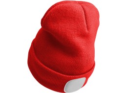 Sapka fejlámpával 180 lm, újratölthető, USB, univerzális méret, pamut/PE, piros