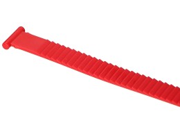 Rögzítőpánt vonóhorogra szerelhető kerékpártartóhoz, 27 cm hosszú, piros - pótalkatrész