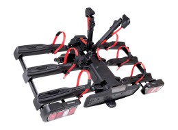 Vonóhorogra szerelhető kerékpártartó E-BIKE 3 PREMIUM - 3 elektromos kerékpár, teherbírás 60 kg, öss