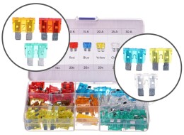Késes autóbiztosíték-készlet MECHANIC FUSE SET 1, 5-30A, 120 db
