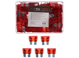 Lapos autóbiztosíték készlet MECHANIC FUSE SET 10A, 100 db