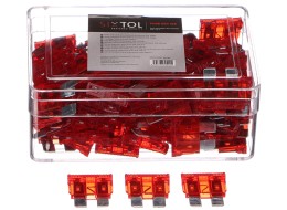 Lapos autóbiztosíték készlet MECHANIC FUSE SET 10A, 100 db