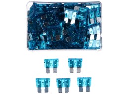 Lapos autóbiztosíték készlet MECHANIC FUSE SET 15A, 100 db