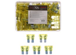 Lapos autóbiztosíték készlet MECHANIC FUSE SET 20A, 100 db