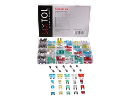 Késes és üveg autóbiztosíték-készlet MECHANIC FUSE SET 215