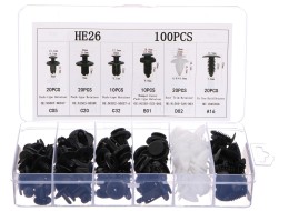 Kapcsok, rögzítők és szegecsek készlete járműkárpitozáshoz MECHNIC TRIM CLIP SET 100