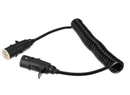 Csatlakozó spirálkábel 7 tűs S típus TRAILER CABLE 10, műanyag dugó, 24V, 3,5m