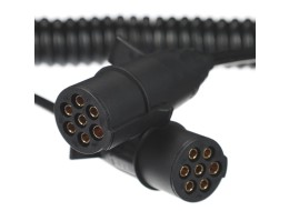 Csatlakozó spirálkábel 7 tűs N típus TRAILER CABLE 11, műanyag dugó, 24V, 3,5m