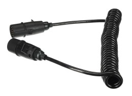 Csatlakozó spirálkábel 7 tűs N típus TRAILER CABLE 11, műanyag dugó, 24V, 3,5m