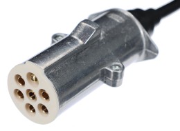 Csatlakozó spirálkábel 7 tűs S típus TRAILER CABLE 12, fém dugó, 24V, 3,5m