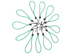 CARGO CORD SET 1 fémkampós rögzítőgumi szett, 21 cm, 12 db