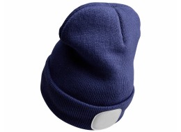 Sapka fejlámpával 180 lm, tölthető, USB, univerzális méret, pamut/PE, kék