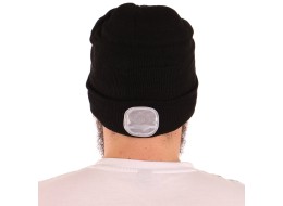 Sapka fejlámpával 180 lm, újratölthető, USB, univerzális méret, pamut/PE, fekete