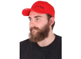 Sildes sapka LED-világítással B-CAP 25lm, újratölthető, USB, univerzális méret, piros