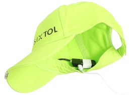 Sildes sapka LED-világítással B-CAP 25 lm, újratölthető, USB, univerzális méret, fluoreszkáló zöld