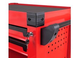 Műhelykocsi szerszámokhoz MECHANIC TROLLEY KEVIN RED 80, 7 fiók, 80 db szerszám