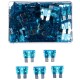 Lapos autóbiztosíték készlet MECHANIC FUSE SET 15A, 100 db