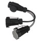 Vontatócsatlakozó dugójának kábelreduktora TRAILER CABLE 6, 13pin-ről 7pin N+S-re, 35 cm