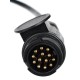 Hosszabbító 13 tűs kábel - aljzat + dugó TRAILER CABLE 8, 12V, 5m