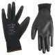 Munkakesztyű poliészterből, részben poliuretánba mártott GLOVE PE-PU 9, fekete, 9-es méret