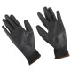 Munkakesztyű poliészterből, részben poliuretánba mártott GLOVE PE-PU 9, fekete, 9-es méret