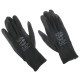 Munkakesztyű poliészterből, poliuretánba félig mártott GLOVE PE-PU 10, fekete, méret 10