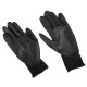 Munkakesztyű poliészterből, poliuretánba félig mártott GLOVE PE-PU 10, fekete, méret 10