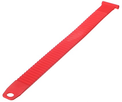 Rögzítőpánt vonóhorogra szerelhető kerékpártartóhoz, 27 cm hosszú, piros - pótalkatrész