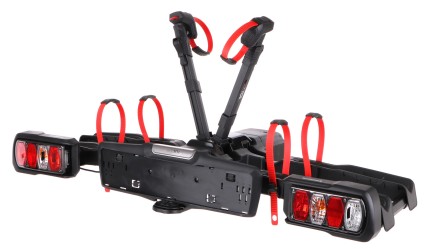 Vonóhorogra szerelhető kerékpárszállító E-BIKE 2 PREMIUM - 2 elektromos kerékpár, teherbírás 60 kg,