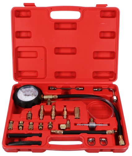 Nyomásvizsgáló készlet benzines motorokhoz MECHANIC ENGINE TESTER 20, 0-10 bar, 20 részes