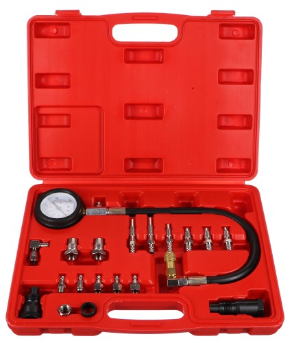 Dízelmotorok hengernyomás-tesztelő készlet MECHANIC ENGINE TESTER 21, 0-70 bar, 21 db
