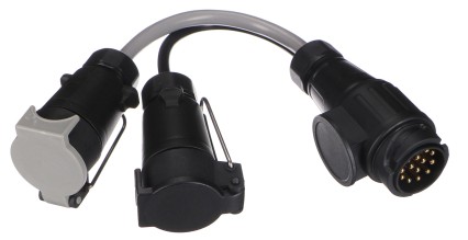 Vontatócsatlakozó dugójának kábelreduktora TRAILER CABLE 6, 13pin-ről 7pin N+S-re, 35 cm