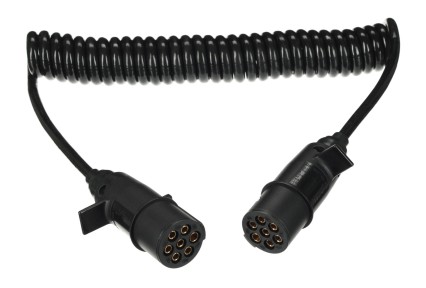 Csatlakozó spirálkábel 7 tűs N típus TRAILER CABLE 11, műanyag dugó, 24V, 3,5m