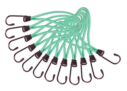 CARGO CORD SET 1 fémkampós rögzítőgumi szett, 21 cm, 12 db