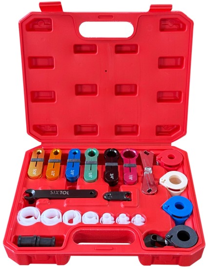 Üzemanyag- és klímarendszer csatlakozó-leszedő készlet MECHANIC AC SET 1, 22 db