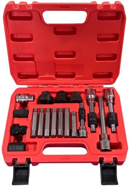 Alternátor szabadonfutó tárcsa szerelő- és leszerelő készlet MECHANIC PULLEY SET 2, 18 db