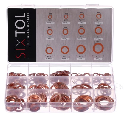 Réz tömítőgyűrű készlet MECHANIC RING SET 2, M5–M20, 300 db