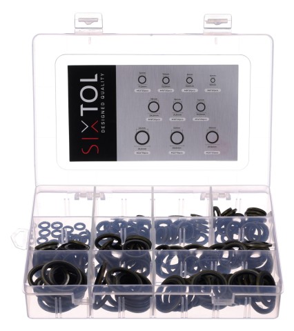 NBR és acél tömítőgyűrű készlet MECHANIC RING SET 3, M6–M24, 180 db