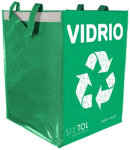 Szelektív hulladékgyűjtő táska SORT EASY VIDRIO ES, 30x30x40cm, 36l