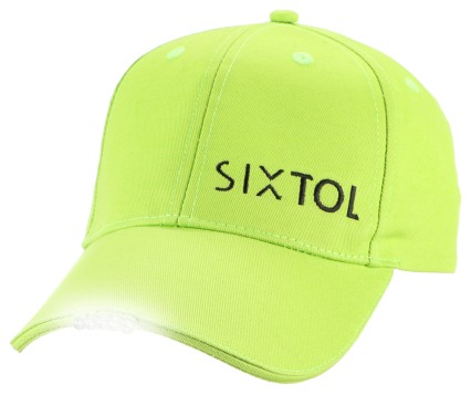 Sildes sapka LED-világítással B-CAP 25 lm, újratölthető, USB, univerzális méret, fluoreszkáló zöld