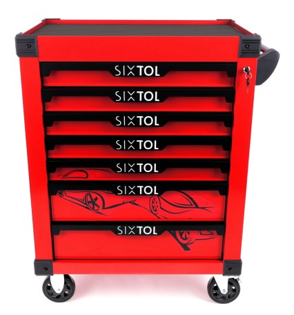 Műhelykocsi szerszámokhoz MECHANIC TROLLEY KEVIN RED, 7 fiókkal