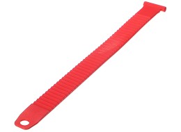 Rögzítőpánt vonóhorogra szerelhető kerékpártartóhoz, 27 cm hosszú, piros - pótalkatrész