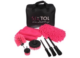 Multifunkciós tisztító- és mosóeszköz készlet CAR DETAILING PINK 9, 9 db