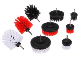 Fúróra szerelhető kefekészlet autó tisztításához CAR DETAILING DRILL BRUSH 9, 9 db