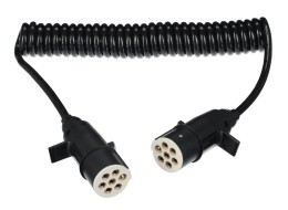 Csatlakozó spirálkábel 7 tűs S típus TRAILER CABLE 10, műanyag dugó, 24V, 3,5m