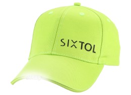 Ellenzős sapka LED világítással B-CAP 25 lm, tölthető, USB, egy méret, fluoreszkáló zöld