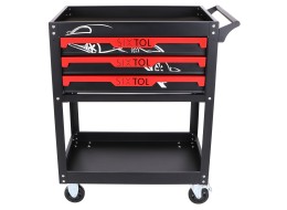 Műhelykocsi szerszámokhoz MECHANIC TROLLEY JASON, 3 fiók, 1 polc