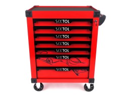 Műhelykocsi szerszámokhoz MECHANIC TROLLEY KEVIN RED, 7 fiókkal