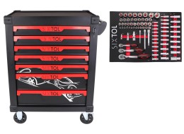 Szerszámos kocsi MECHANIC TROLLEY KEVIN 80, 7 fiók, 80 db szerszám