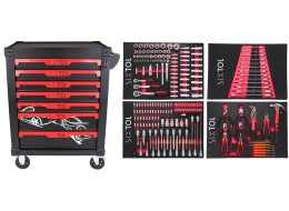 Szerszámos kocsi MECHANIC TROLLEY KEVIN 210, 7 fiók, 210 db szerszám